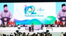 Acara 102 Tahun Nahdlatul Ulama bertajuk “Bekerja Bersama Umat untuk Indonesia Maslahat” di Istora Senayan. (Dok. Tim Media Prabowo)

