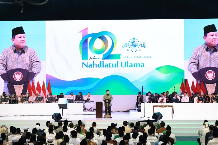 Acara 102 Tahun Nahdlatul Ulama bertajuk “Bekerja Bersama Umat untuk Indonesia Maslahat” di Istora Senayan. (Dok. Tim Media Prabowo)

