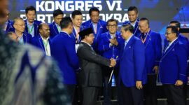 Presiden RI Prabowo Subianto pada Penutupan Kongres VI DPP Partai Demokrat di Jakarta. (Dok. Tim Media Prabowo)