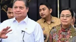 Menteri Keuangan, Sri Mulyani Indrawati bersama Menteri Koordinator Bidang Perekonomian Airlangga Hartarto.  (Instagram.com @manado.times)