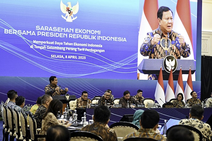 Presiden RI Prabowo Subianto dalam acara 'Sarasehan Ekonomi Bersama Presiden RI, Jakarta. (Dok. Setkab.go.id)

