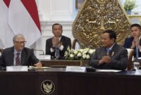 Presiden Republik Indonesia Prabowo Subianto bersama tokoh filantropi dunia dan pendiri Microsoft, Bill Gates. (Dok. Tim Media Prabowo)