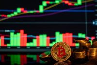 Seorang trader sedang menganalisis grafik pergerakan harga mata uang kripto di layar komputernya, menunjukkan fokus pada data dan indikator teknikal. Aktivitas ini mencerminkan upaya untuk membuat keputusan trading yang terinformasi di pasar aset digital.