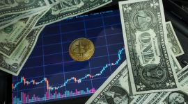 Grafik yang menunjukkan pertumbuhan aset kripto di layar digital, melambangkan potensi investasi dan volatilitas pasar yang membutuhkan pemahaman mendalam. Ilustrasi ini merepresentasikan bagaimana teknologi blockchain terus mendorong inovasi dalam dunia keuangan digital.